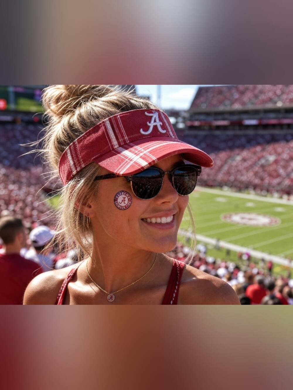 Alabama Crimson Tide '47 Brand Plaid Adjustable Visor – One Size Fits All
